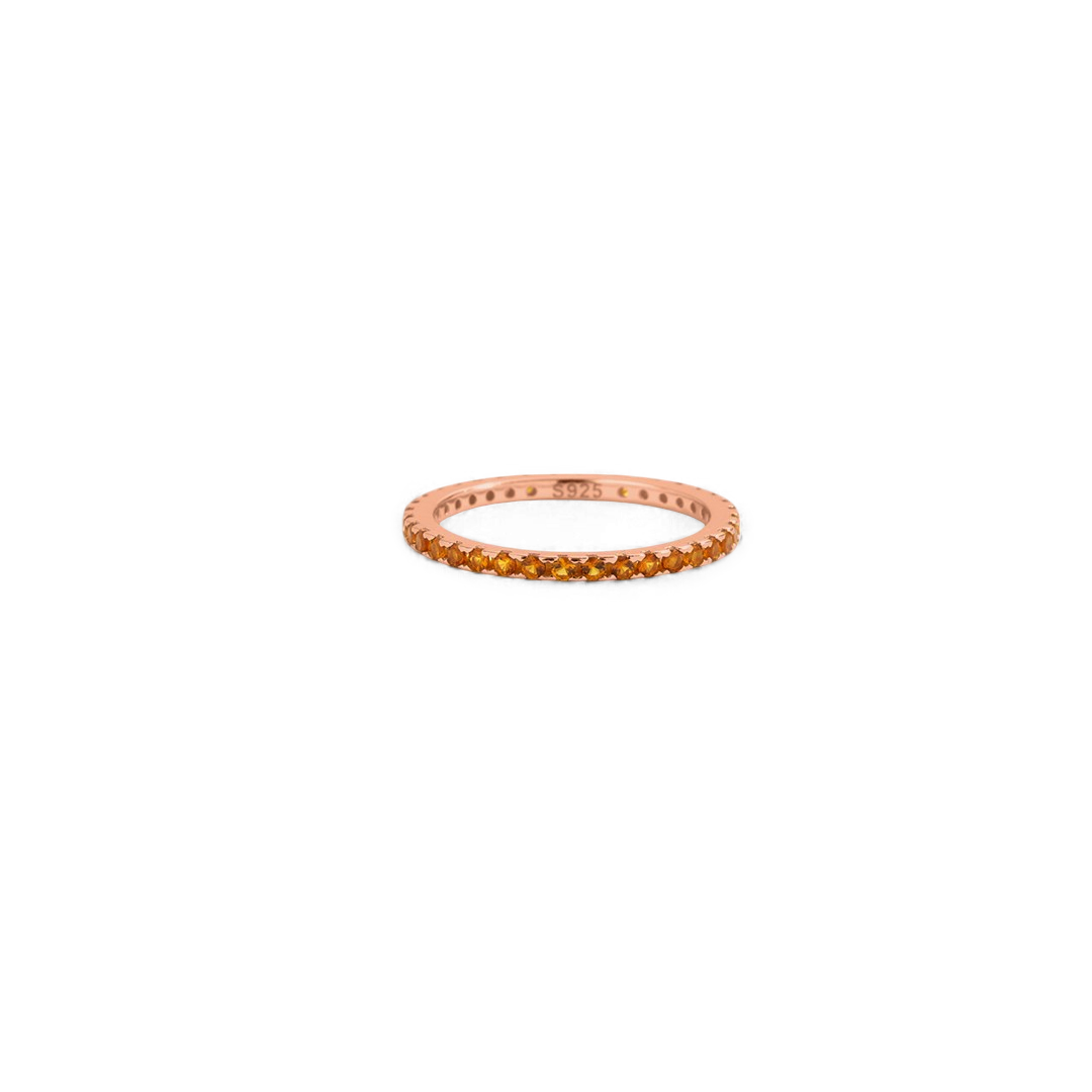 Bague d'éternité empilable avec pierre de naissance