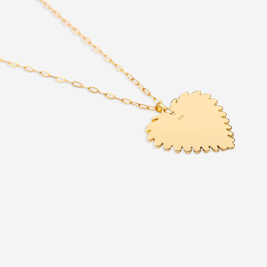 Collier avec pendentif palmier en forme de cœur