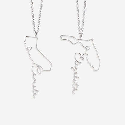 Home State Name Necklace
