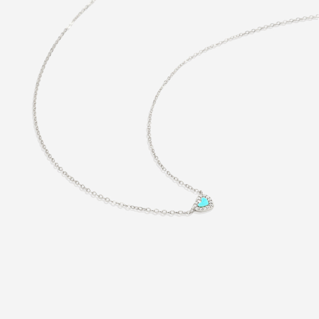 Petit tour de cou en forme de cœur turquoise