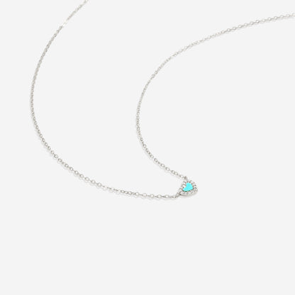 Petit tour de cou en forme de cœur turquoise