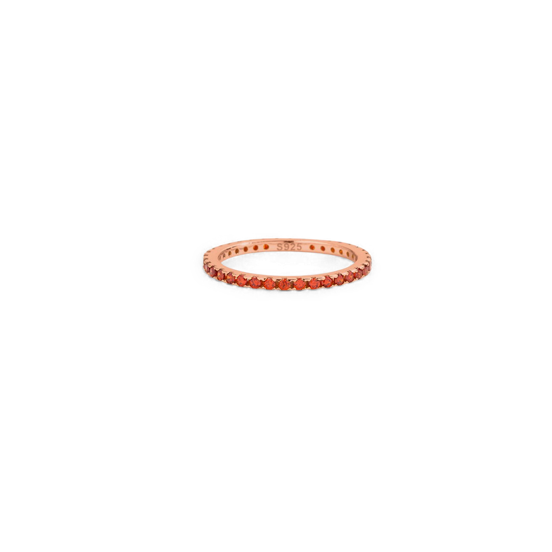 Bague d'éternité empilable avec pierre de naissance