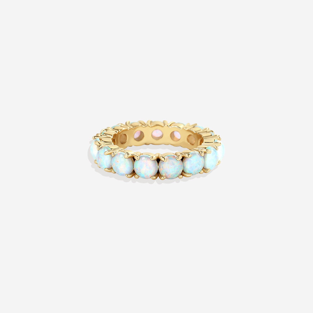 Bague d'éternité en opale bleue