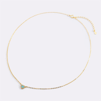 Petit tour de cou en forme de cœur turquoise