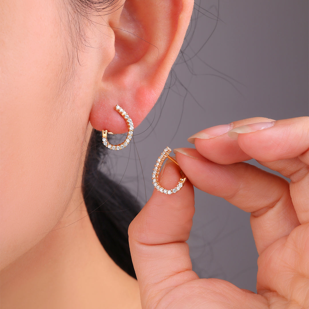 Pavé-Ohrringe in Tropfenform