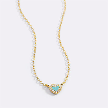 Petit tour de cou en forme de cœur turquoise