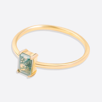 Bague délicate en agate mousse