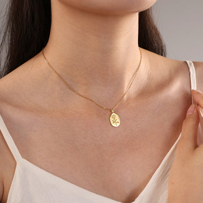 Collier pendentif petite rose