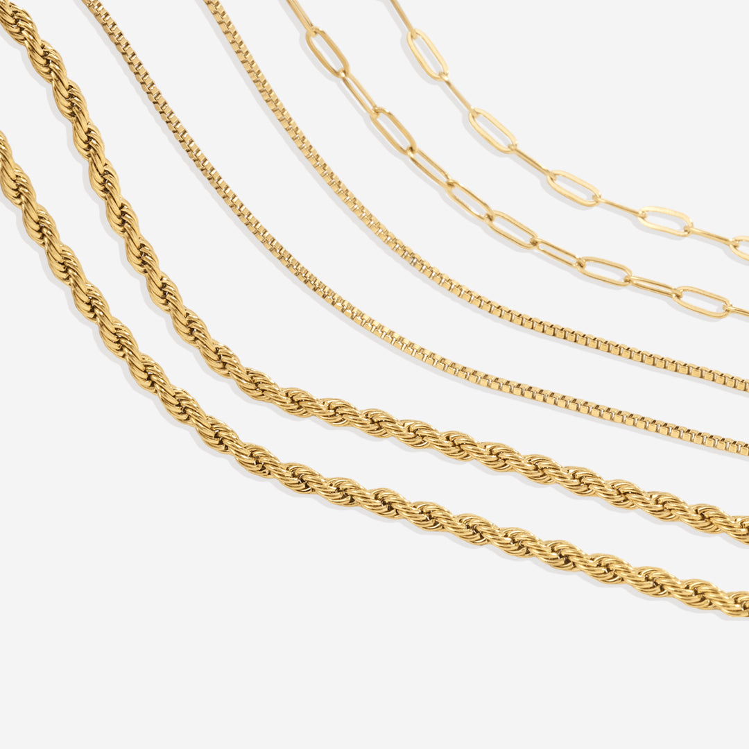 Mother of Pearl Initial Card Necklace | Paperclip Chain