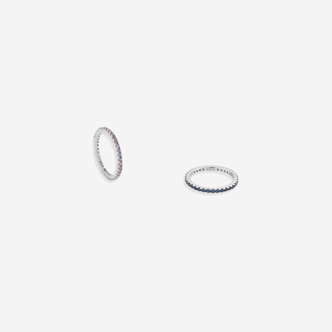 Bague d'éternité empilable avec pierre de naissance