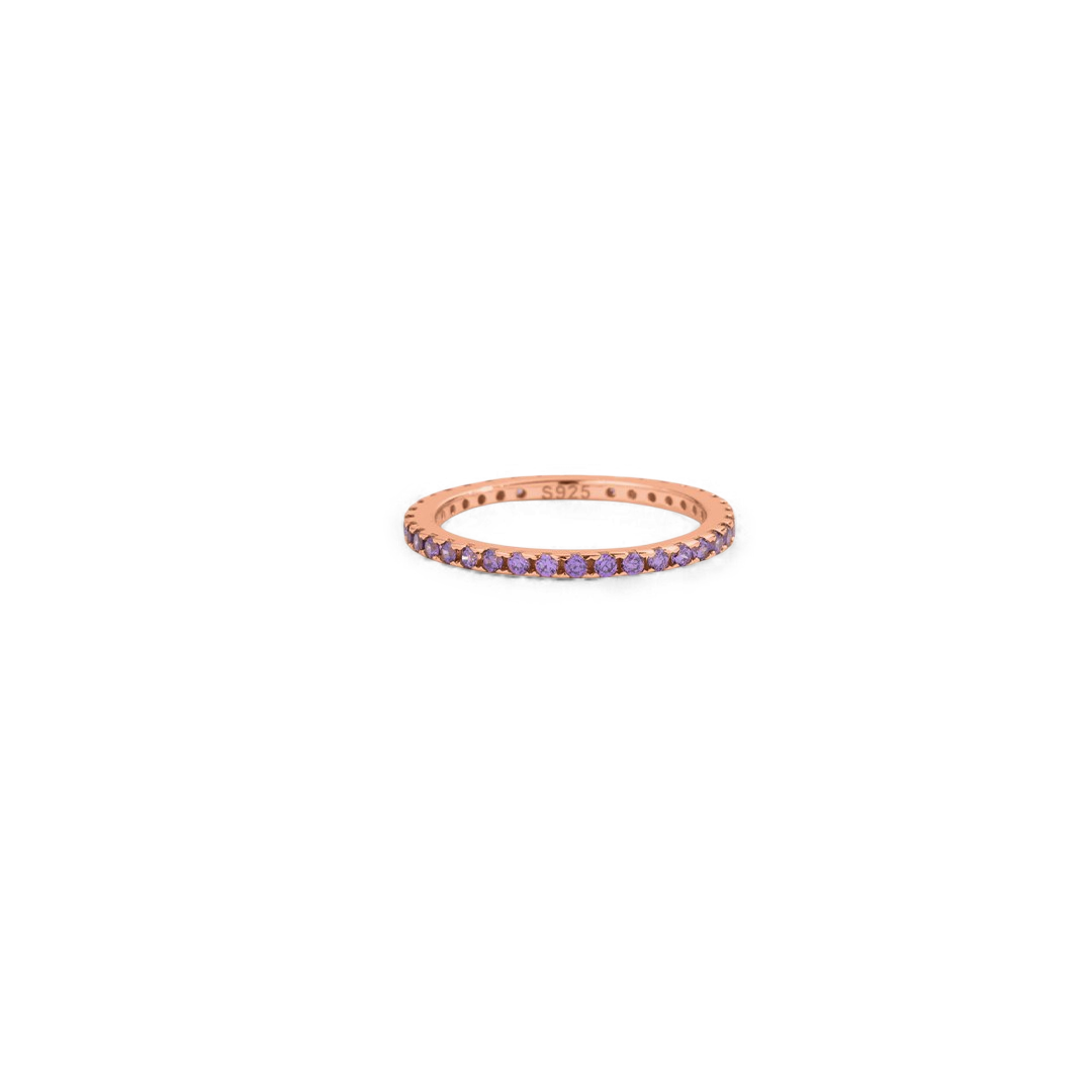 Bague d'éternité empilable avec pierre de naissance