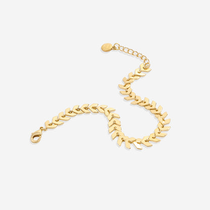 Bracelet chaîne feuille