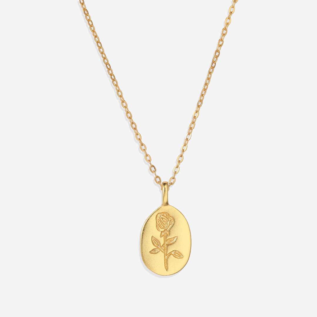 Collier pendentif petite rose