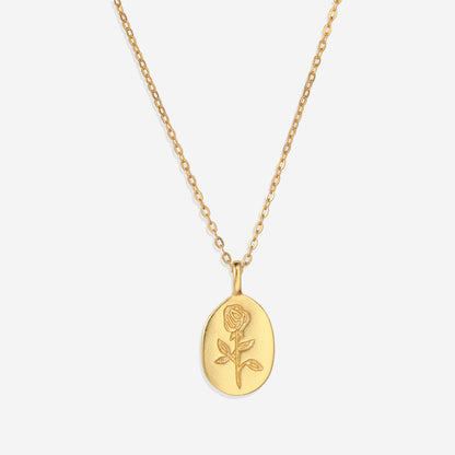 Collier pendentif petite rose