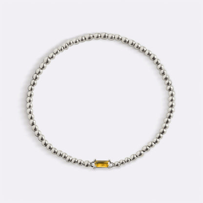 Bracelet en argent sterling avec perles et pierre de naissance