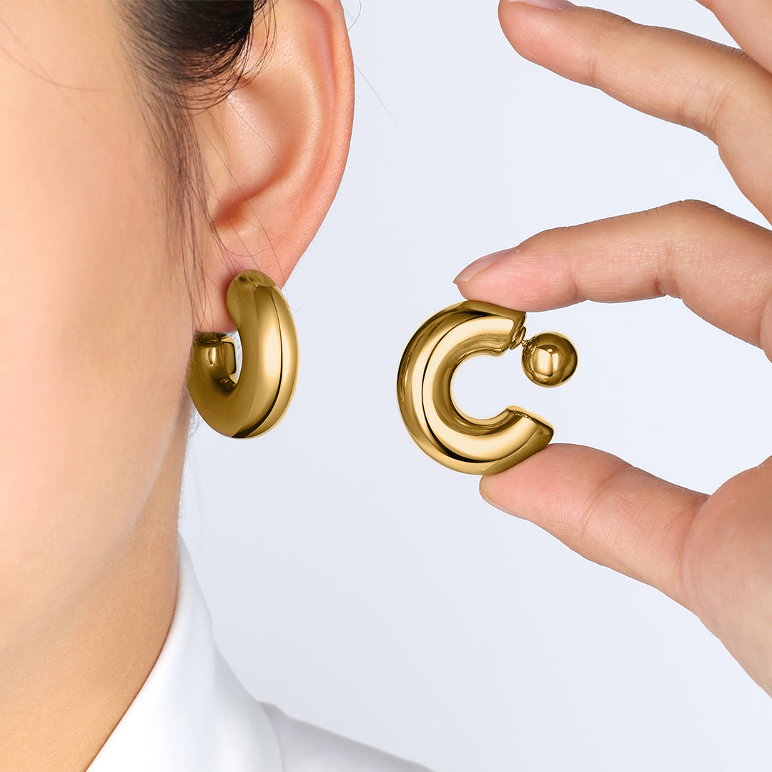 Boucles d'oreilles créoles réversibles