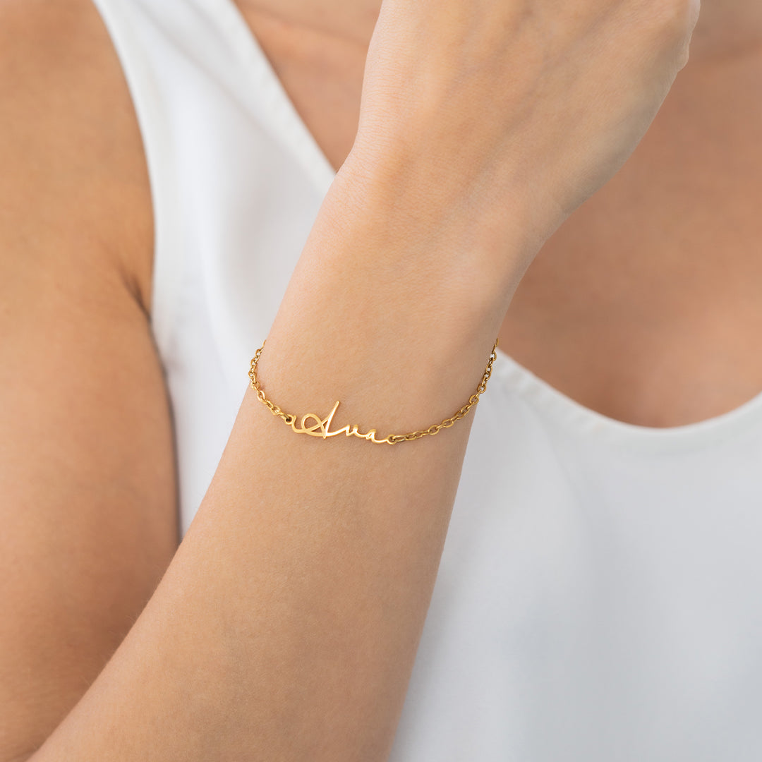 Dainty Script Name Bracelet