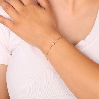 Bracelet en pierres précieuses de quartz rose
