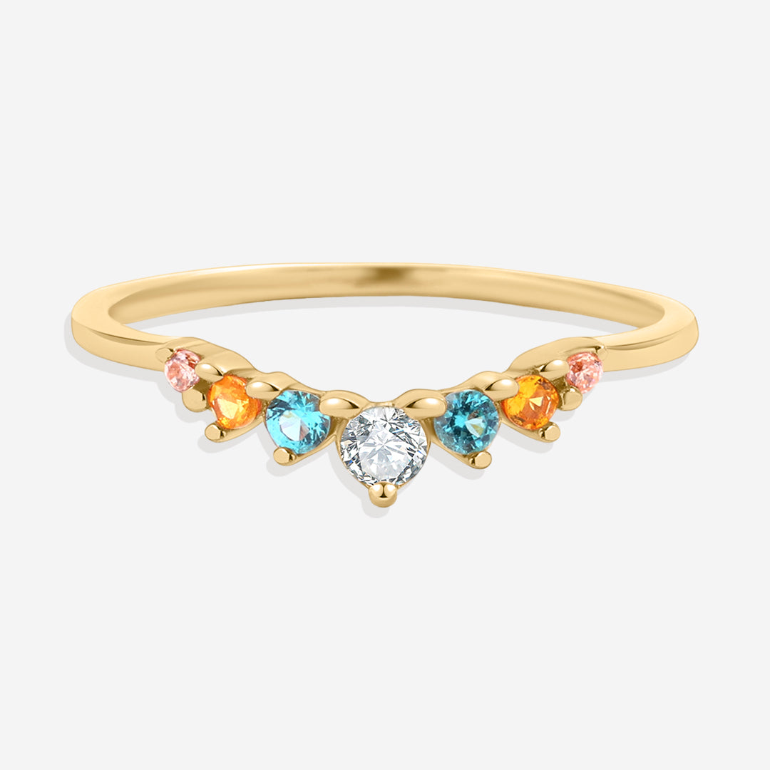 Bague Arc Ombré - Topaze et Saphir