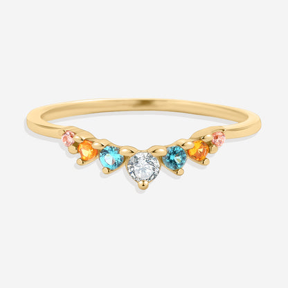 Bague Arc Ombré - Topaze et Saphir