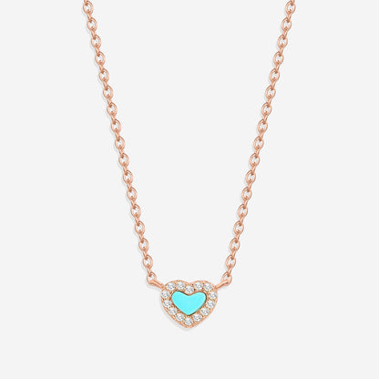 Petit tour de cou en forme de cœur turquoise