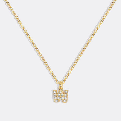 Gold Vermeil Pavé Uppercase Initial Necklace
