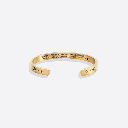 Souviens-toi de qui tu es et redresse ta couronne Bracelet manchette personnalisable 