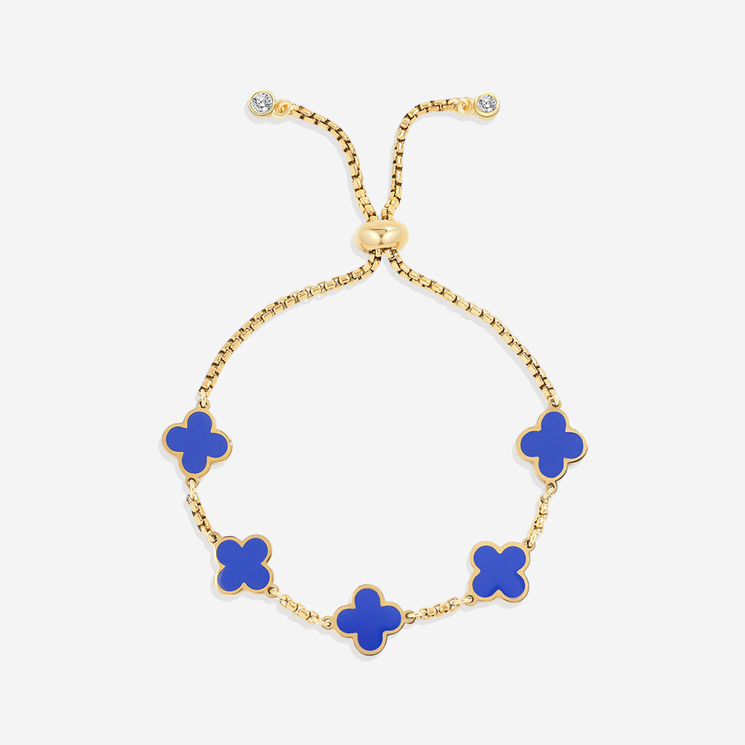 Navy Clover Enamel Bracelet