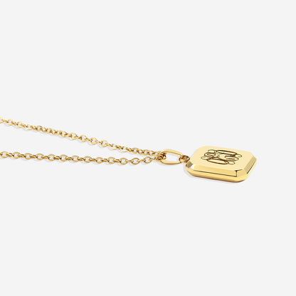 Collier pendentif portrait monogramme