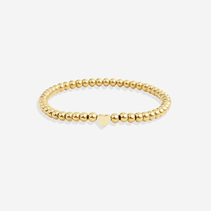 Bracelet empilable en perles en forme de cœur
