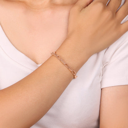 Bracelet chaîne trombone à maillons ouverts