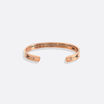 Souviens-toi de qui tu es et redresse ta couronne Bracelet manchette personnalisable 