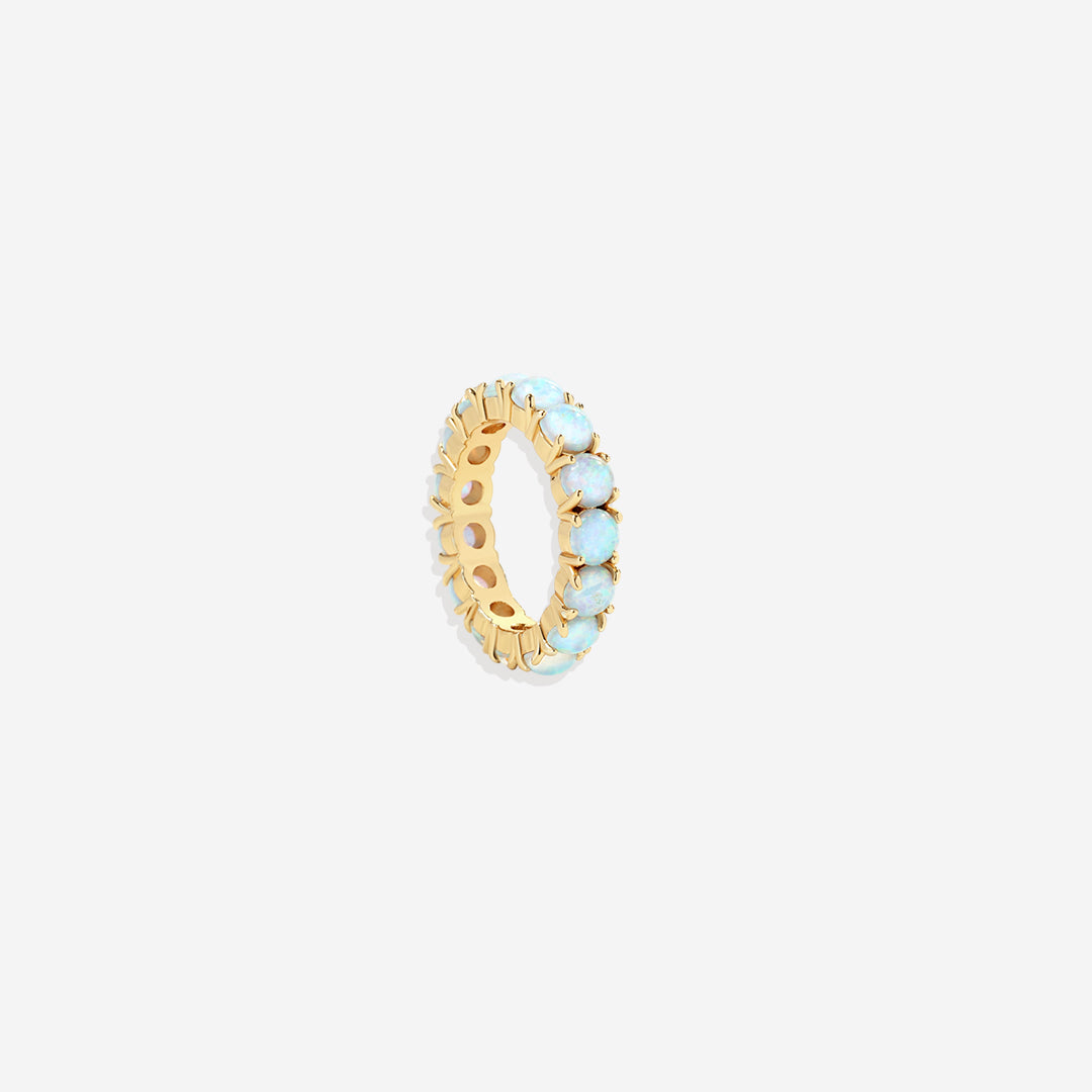 Bague d'éternité en opale bleue