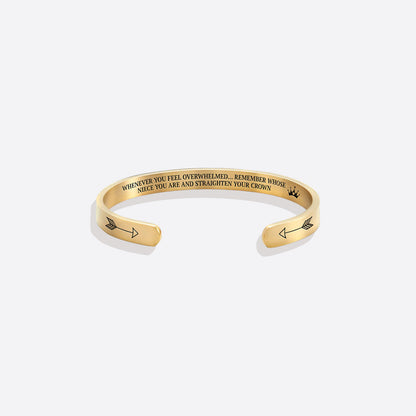 Souviens-toi de qui tu es et redresse ta couronne Bracelet manchette personnalisable 
