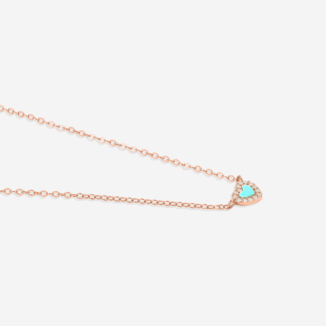 Petit tour de cou en forme de cœur turquoise
