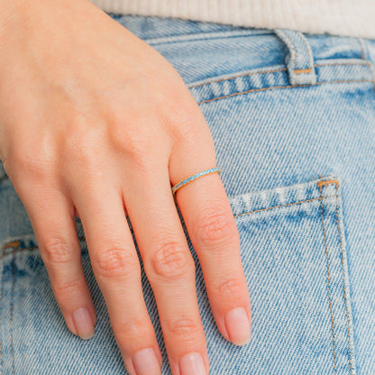 Bague d'éternité empilable avec pierre de naissance