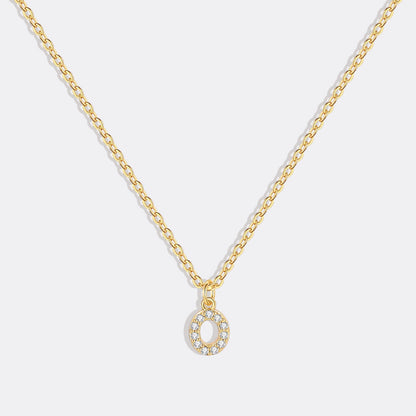 Gold Vermeil Pavé Uppercase Initial Necklace