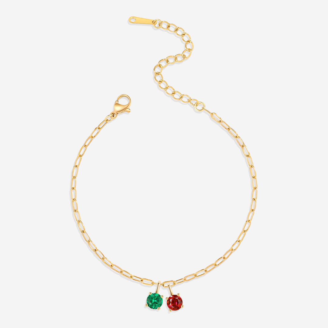 Bracelet avec pierre de naissance taille ronde