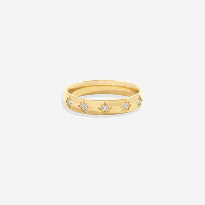 Bague empilable sertie d'étoiles