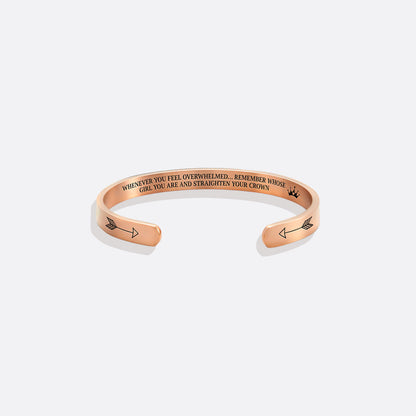 Souviens-toi de qui tu es et redresse ta couronne Bracelet manchette personnalisable 
