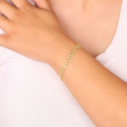 Bracelet chaîne feuille