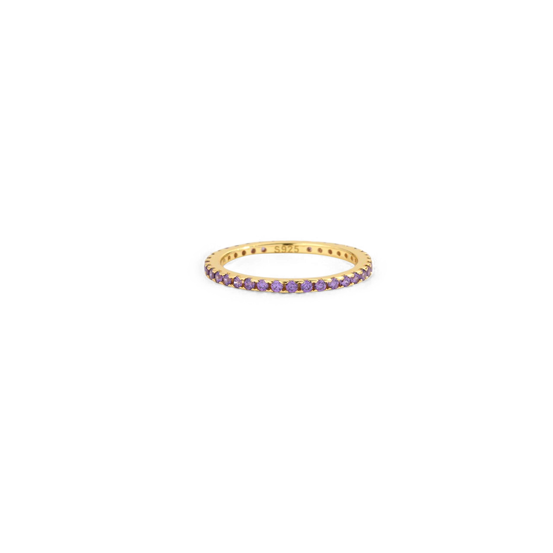 Bague d'éternité empilable avec pierre de naissance