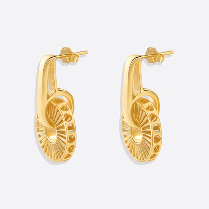 Boucles d'oreilles pendantes en vermeil doré