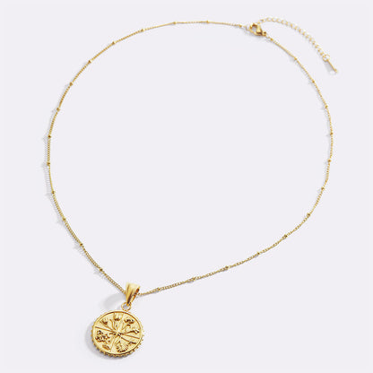 Collier pendentif pièce florale