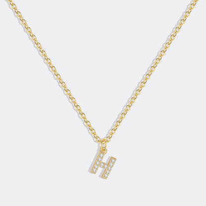 Gold Vermeil Pavé Uppercase Initial Necklace