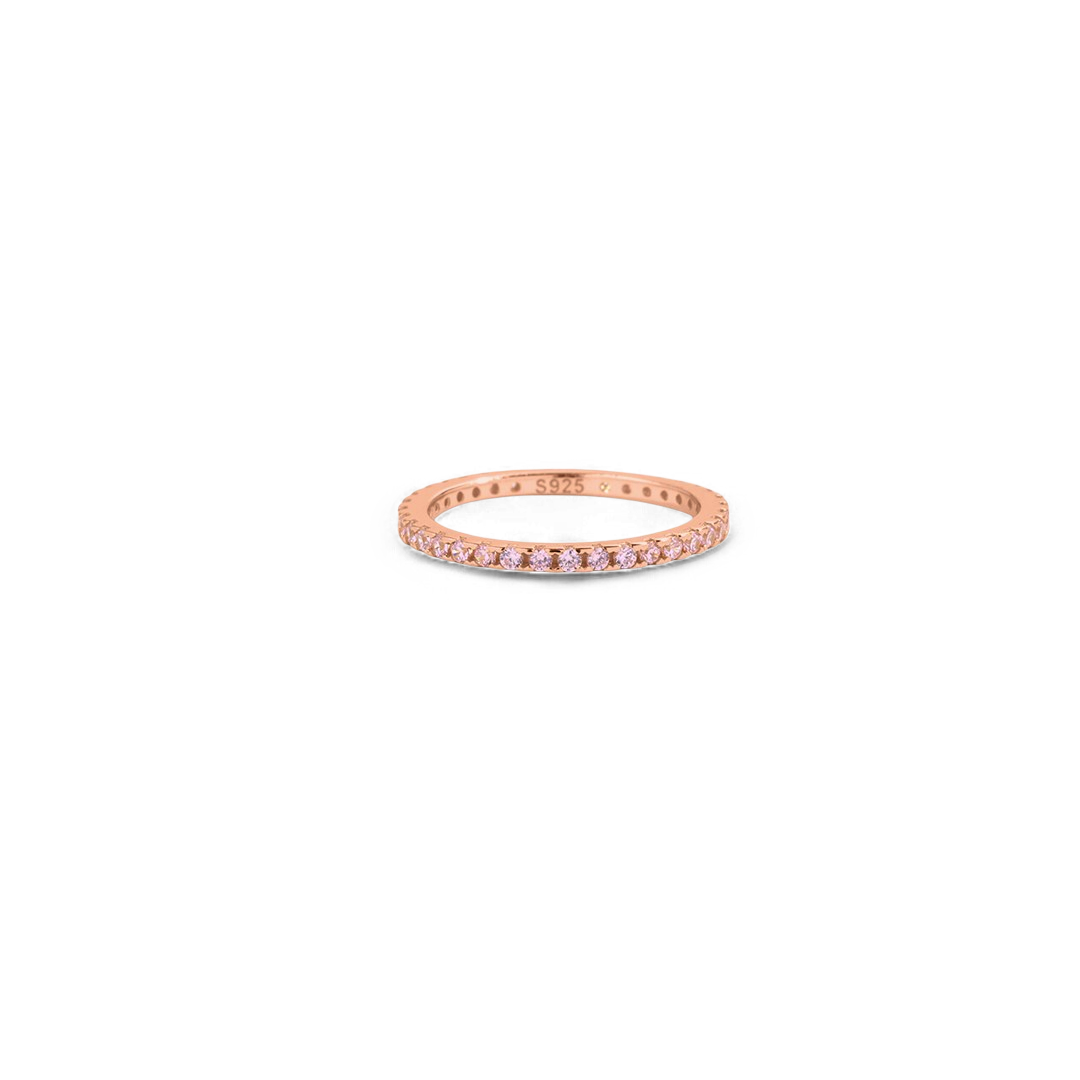 Bague d'éternité empilable avec pierre de naissance