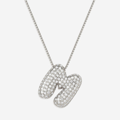 Pave Initial Bubble Necklace
