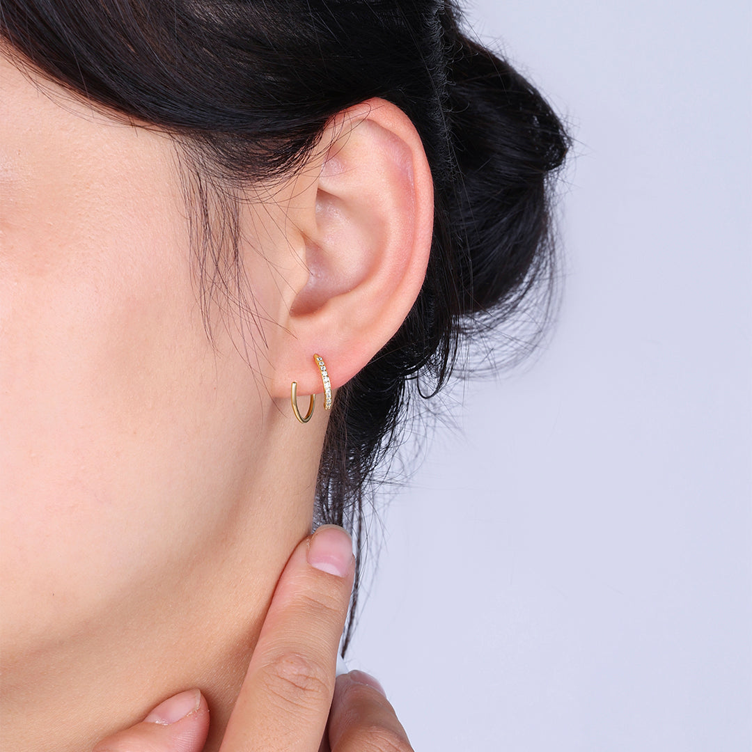 Boucles d'oreilles créoles à double boucle