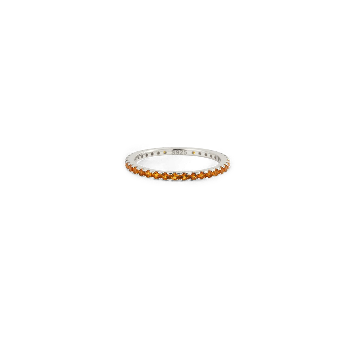 Bague d'éternité empilable avec pierre de naissance