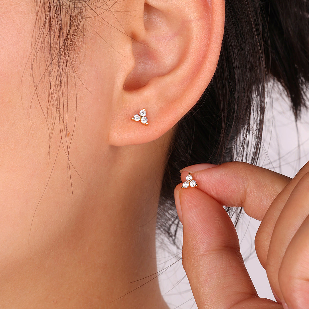 Boucles d'oreilles avec pierre de naissance Trinity